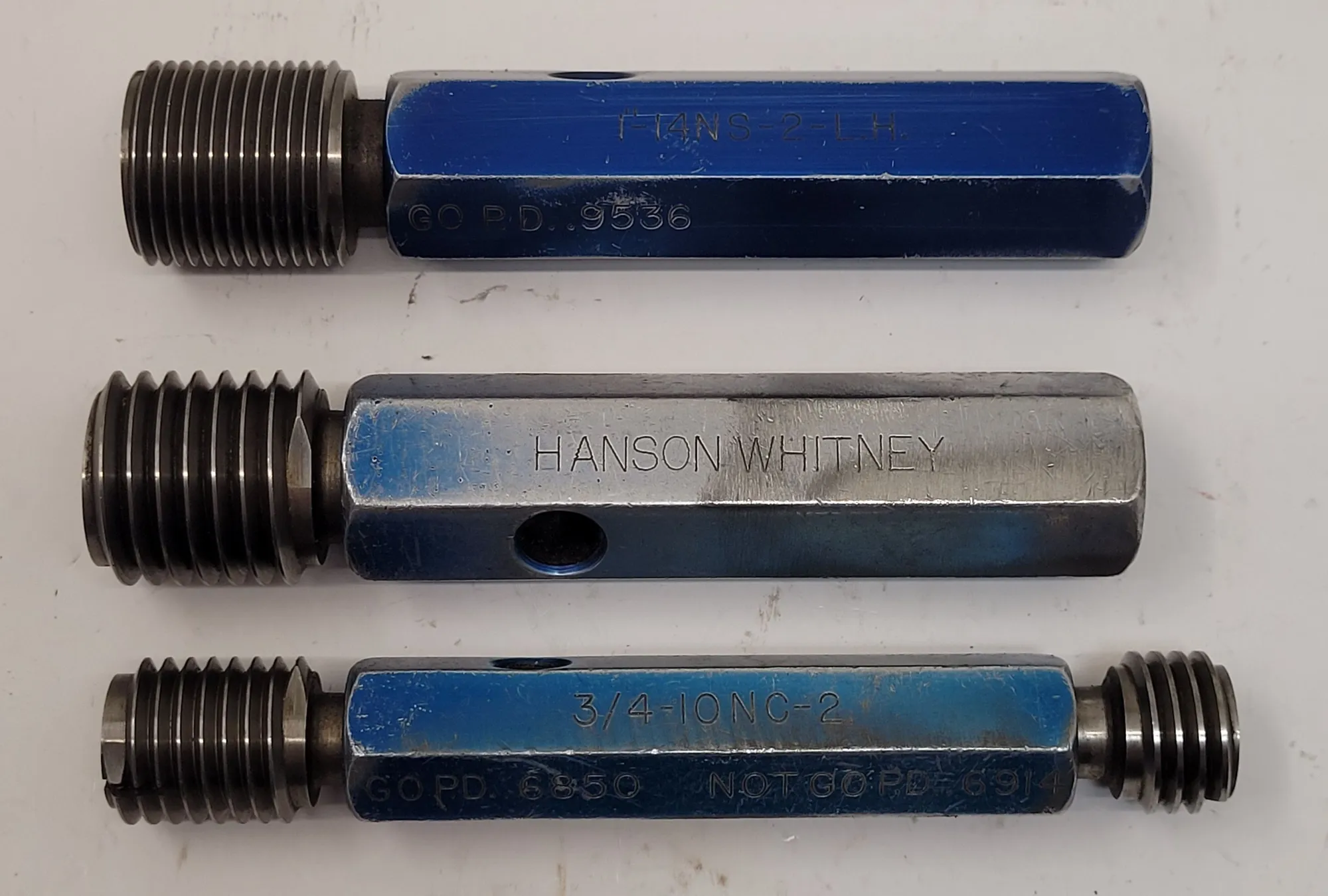 Hanson & Whitney, Go/No Go plug gauges, LOT of 3, various sizes - Image 2