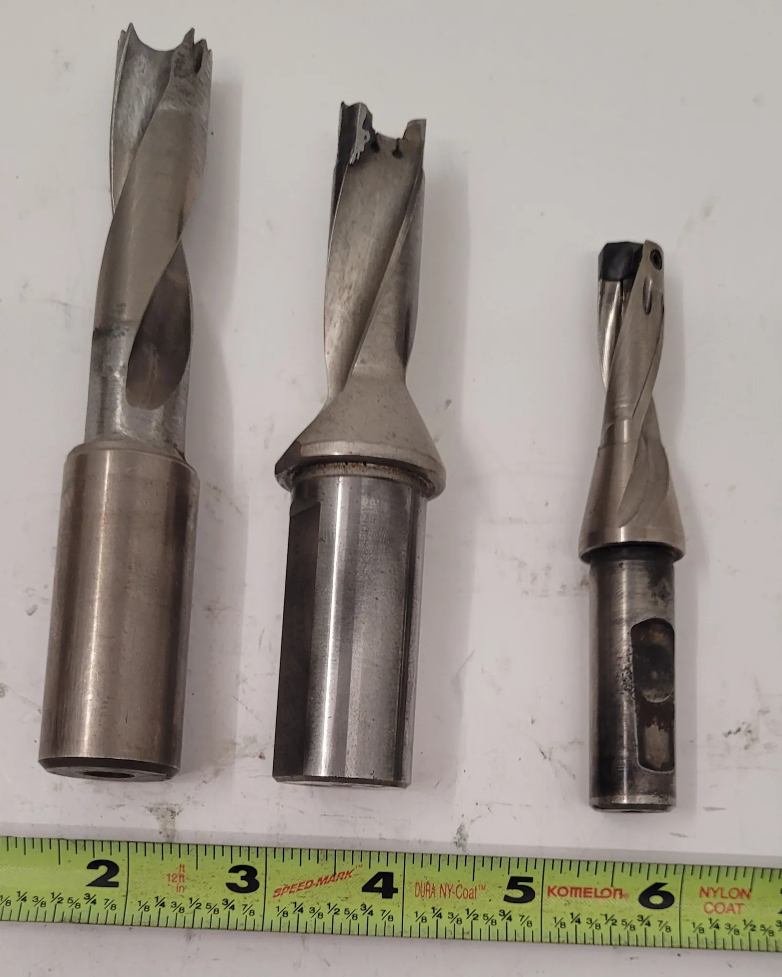 Iscar, indexable drills, LOT of 3, 4.37", 5" and 5.75" OAL, 2 flutes each - Image 1
