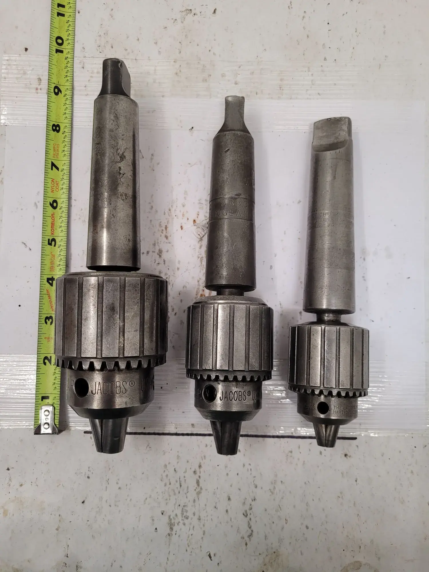 Jacobs, drill chucks, LOT of 3, #34-06 (0-1/2" ), #11 super (0-3/8" ), #36 (5-20 mm), w/MT shanks - Image 9