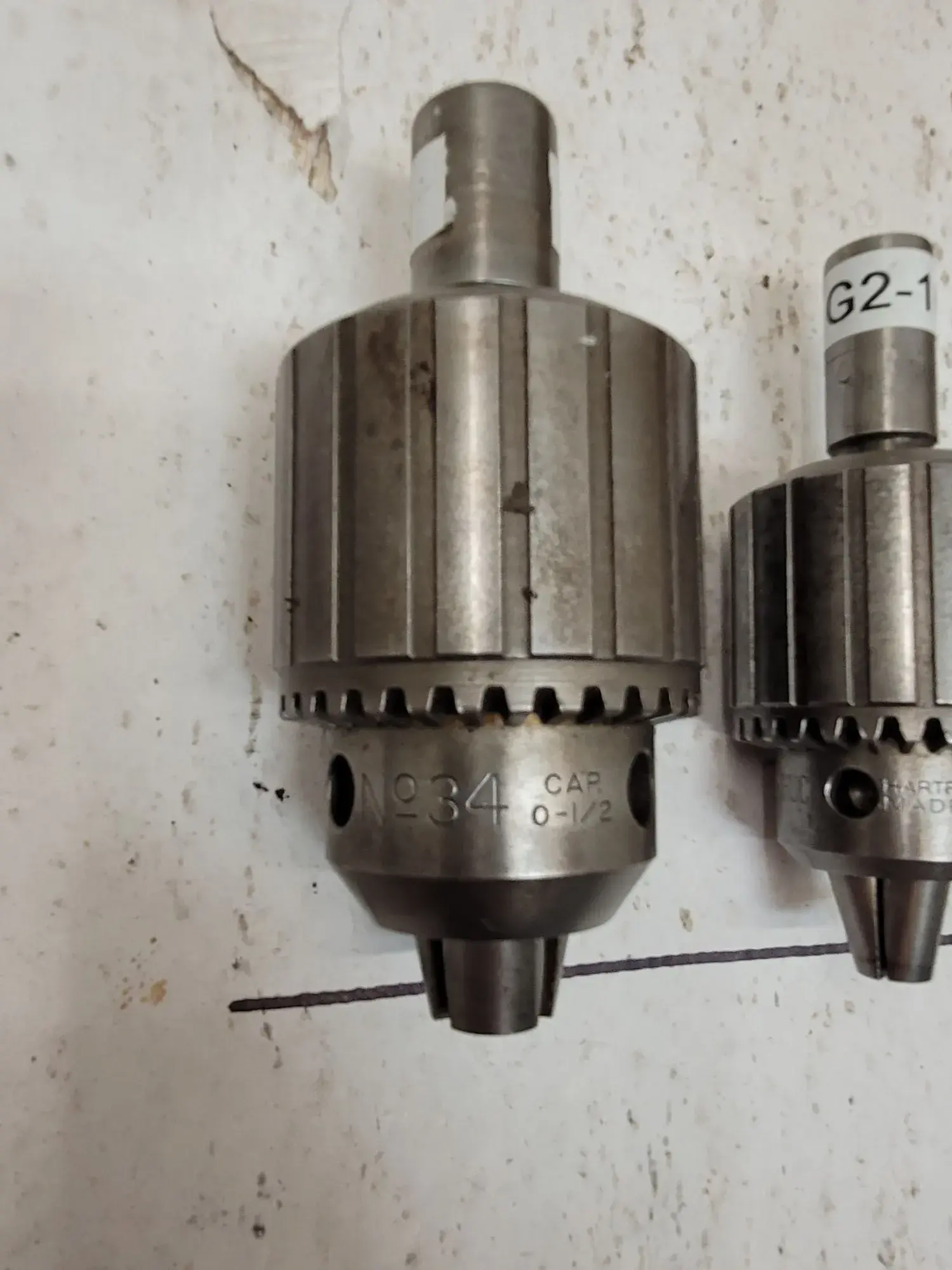 Jacobs, drill chucks, LOT of 3, #34 (0-1/2" ), #32 (0-3/8" ), #2A (0-3/8", #2 taper) - Image 2