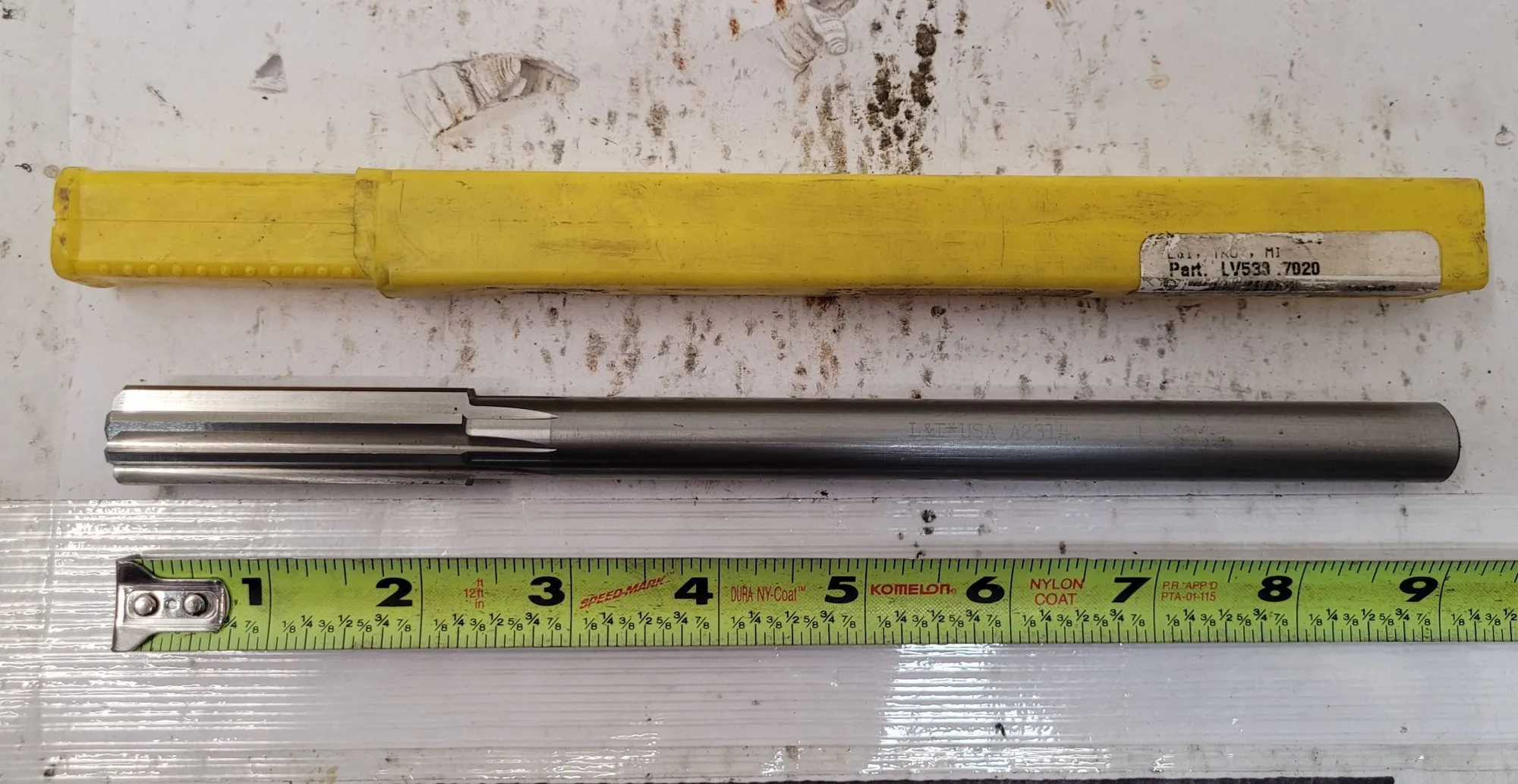 L & I USA #LV533.7020, HSS chucking reamer, .2720" diameter, straight flute, straight shank - Image 2