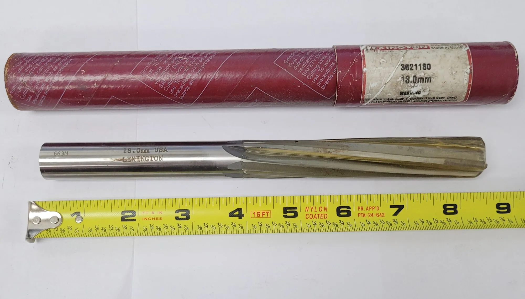 Lexington #3621180, reamer, 18.0 mm diameter, 23/32" shank diameter, 8-1/4" OAL - Image 3