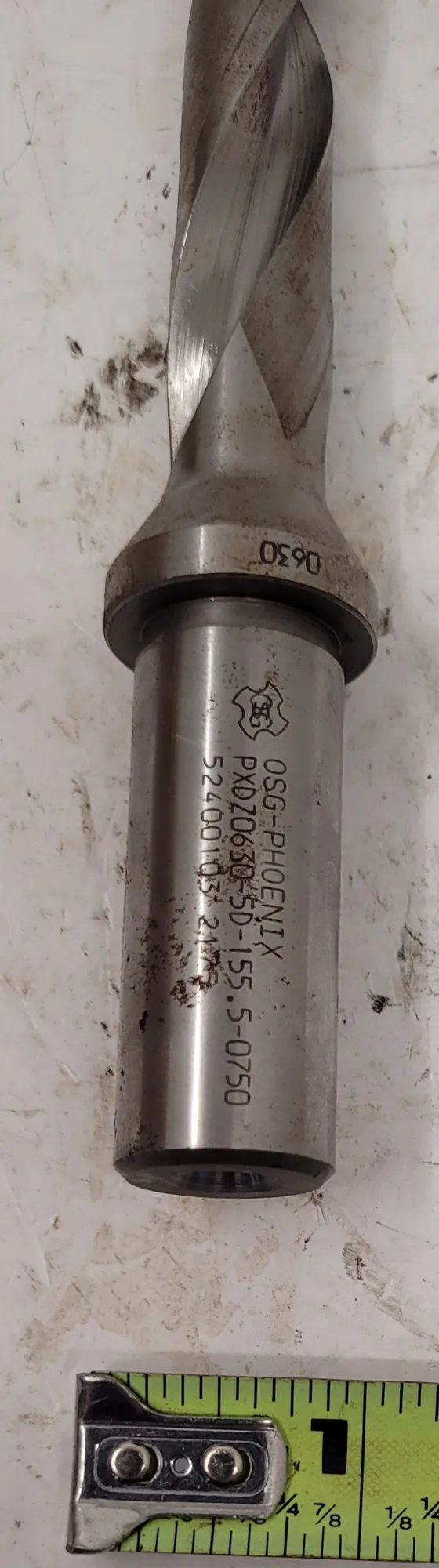 OSG #PXDZ0630-5D-155.5-0750, Phoenix PXDZ indexable drill, .63" - .668" diameter, 5:1 L/D ratio, coolant thru - Image 5