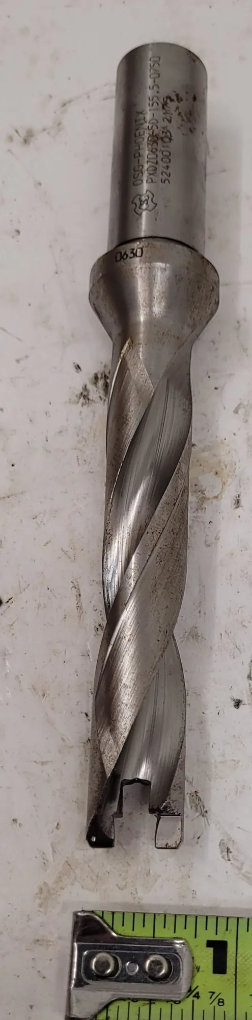 OSG #PXDZ0630-5D-155.5-0750, Phoenix PXDZ indexable drill, .63" - .668" diameter, 5:1 L/D ratio, coolant thru - Image 6