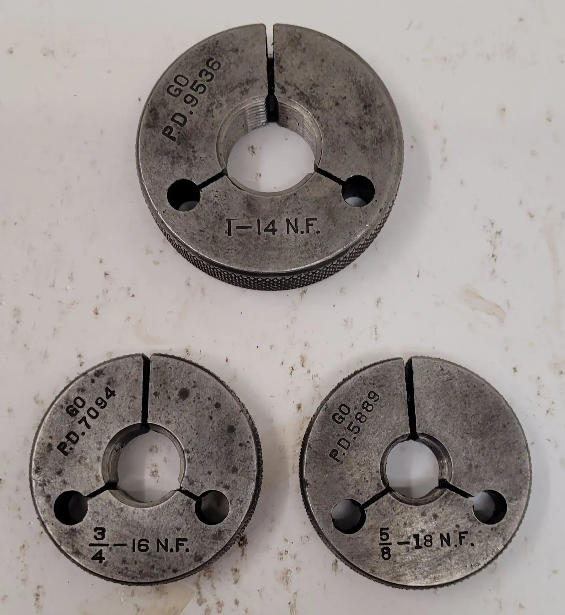 Taft-Peirce, thread ring gauges, LOT of 3, various sizes - Image 2