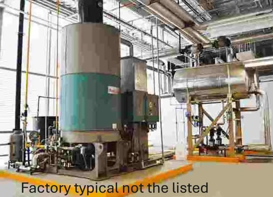 17250 PPH Clayton #SEG504-3.5, steam boiler, 500 HP, 300 psi, natural gas fired, feed water tank & pumps - Image 1