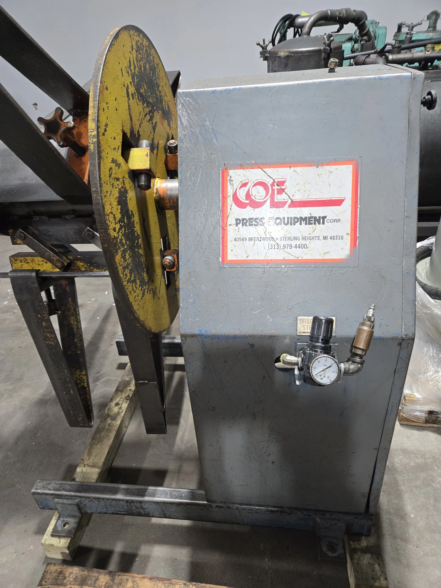 2500 lb. COE Press Equipment #CPR-PO-2512, pull off coil reel, 12" width, 60" outside dimensions, 16" - 21" - Image 4