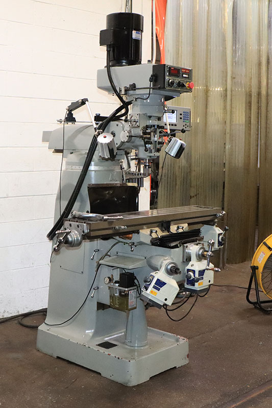 Kent #KTM-3VSF, vertical mill, 9" x49" tbl., 3 HP, 35" X, 12" Y, 15" Z, 60-4500 RPM, R-8, variable speed - Image 2