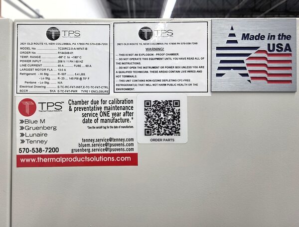 30" width x 32" D x 36" H Tenney TC Series #TC20RC2.0-A-WF4T-B, cycling chamber with Watlow F4T touchscreen - Image 4
