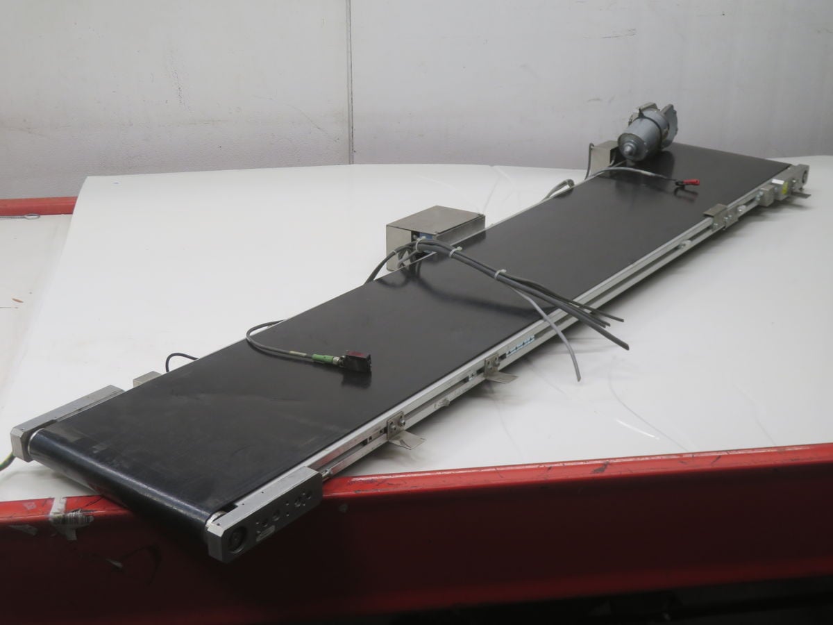 10" width x 58" L Dunkermotoren #403568-0, Band Belt Conveyor Assembly, 24 V. DC, 280 RPM, 1 NM - Image 1