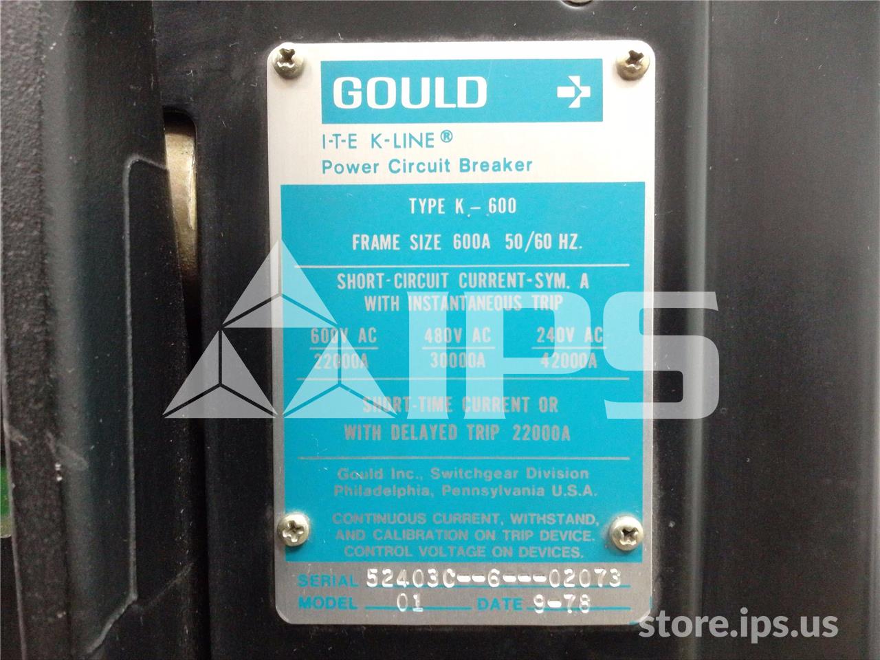 600 Amps ITE K-600 Red Mo/do DC Two Pole Od-4 Ls 150vdc, Bell Alarm - Image 4