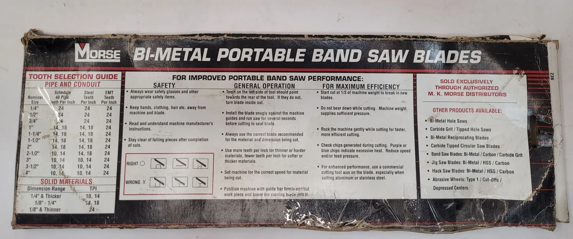 Morse #ZWEP4418W, Bi-Metal Portable Band Saw Blades, 44-7/8" x 1/2" x .020", 18 TPI, 3-Pack - Image 4