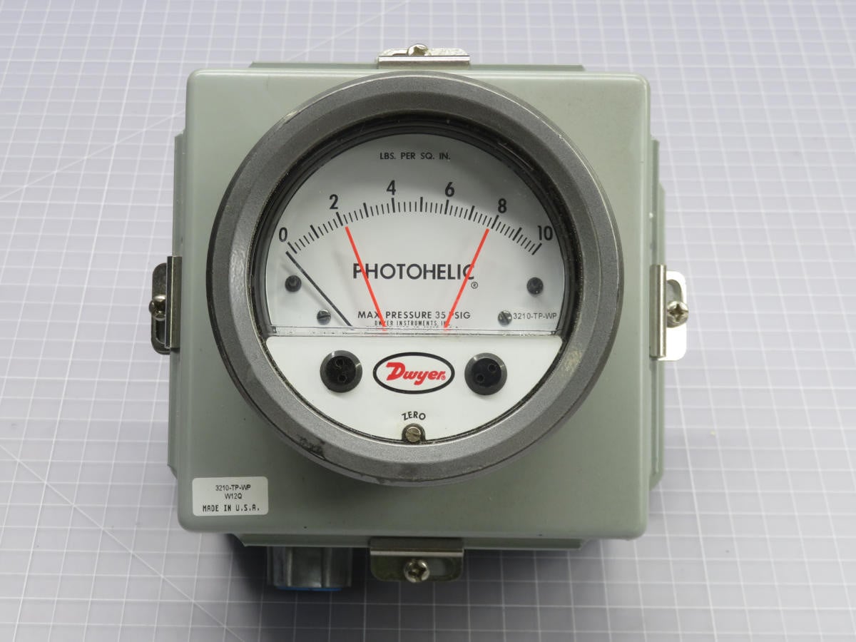 Dwyer #3210-TP-WP-W12Q, Photohelic Pressure Gauge, 0-10 PSID - Image 2