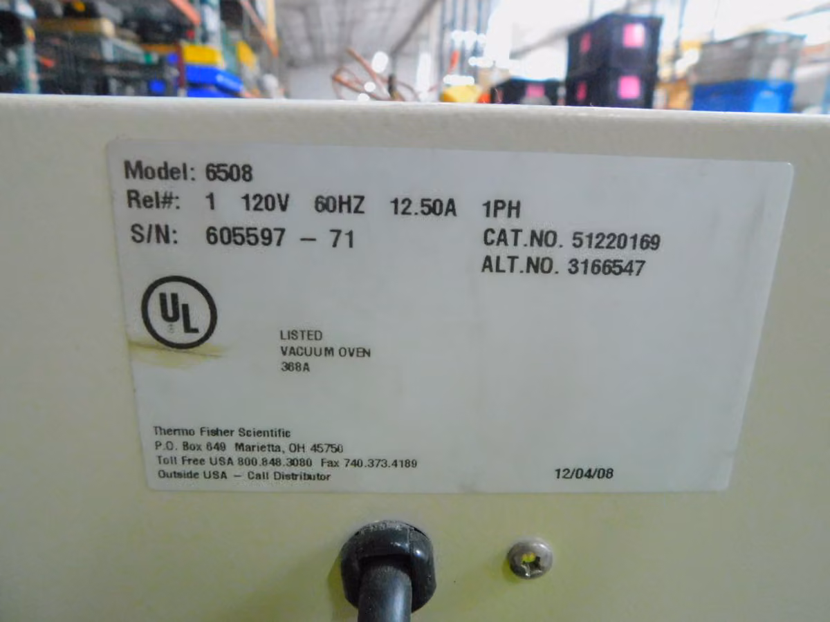 Thermo Scientific #5861, Vacuum Oven, AS IS - Image 8