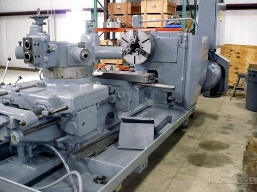 No. 10A Jones & Lamson, saddle type turret lathe, 30" swing o/ways, 22" swing over cross slide, 70" center - Image 8