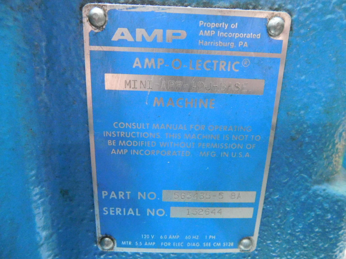 AMP #565435-5, Crimping Press, 120 V., 1 Ph. (2 available) - Image 6