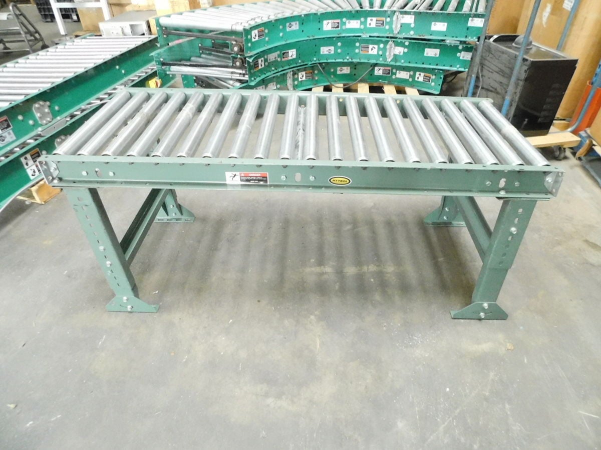 60" L Hytrol, Steel Roller Conveyor, 24" Width, 22" to 30" Adjustable Height - Image 1