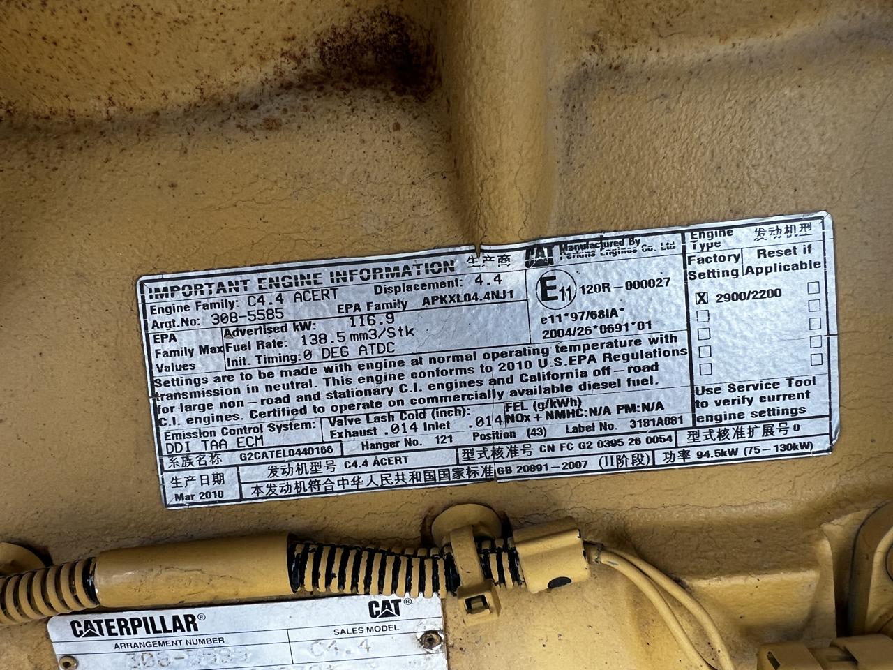 130 HP Caterpillar #C4.4, Industrial Diesel Engine Power Unit, radiator & air cleaner, 11-1/2" flywheel - Image 9