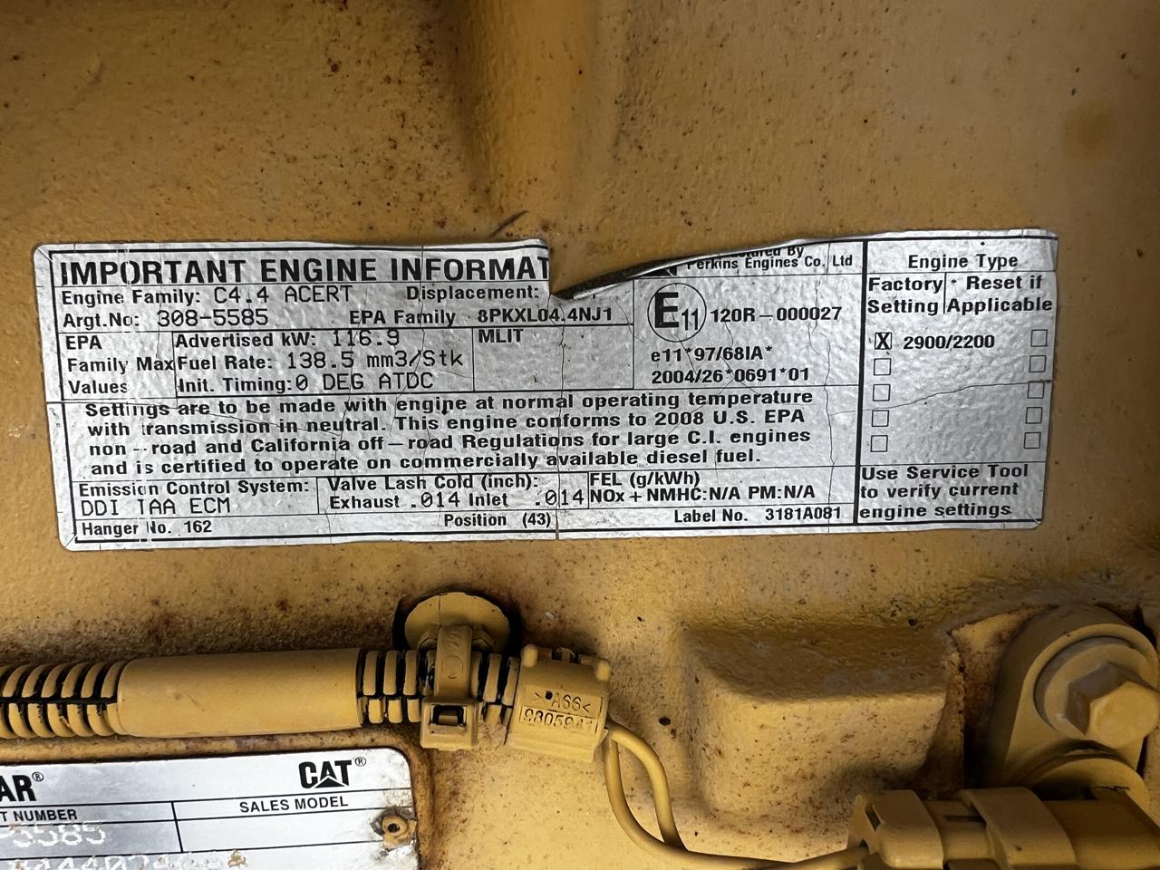 130 HP Caterpillar #C4.4, Industrial Diesel Engine Power Unit, radiator & air cleaner, 11-1/2" flywheel - Image 9