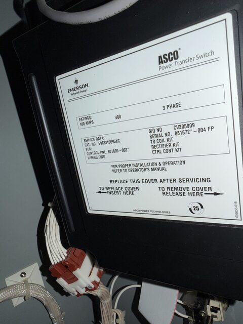 400 Amp. ASCO #962, Automatic Transfer & Bypass-Isolation Switch, 480 Volt, 3-pole, NEMA 1 enclosure, 3PH - Image 2