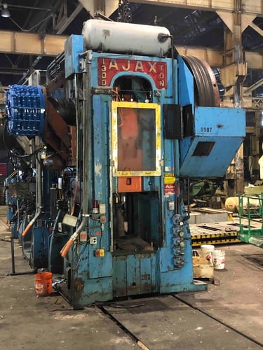 1300 Ton, Ajax, forging press, 12" stroke, 42" Shut Height, 31" x 31" ram face, 37.5" between columns, 70 - Image 1