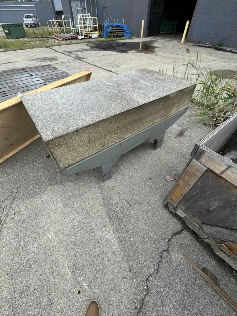 36" x 72" x 12" Granite Surface Combustion plate, heavy steel support stand, 35" working height, removable - Image 1