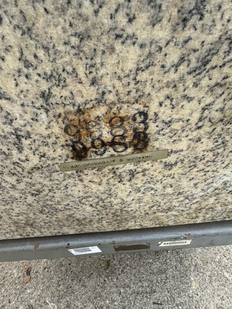 36" x 72" x 12" Granite Surface Combustion plate, heavy steel support stand, 35" working height, removable - Image 3