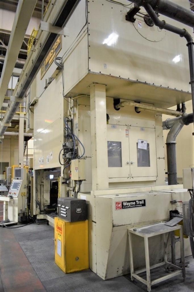 1200 Ton, Minster #E2-1200-120x60, straight side transfer press, 12" stroke, 44" Shut Height, 120" x 60" bed - Image 4