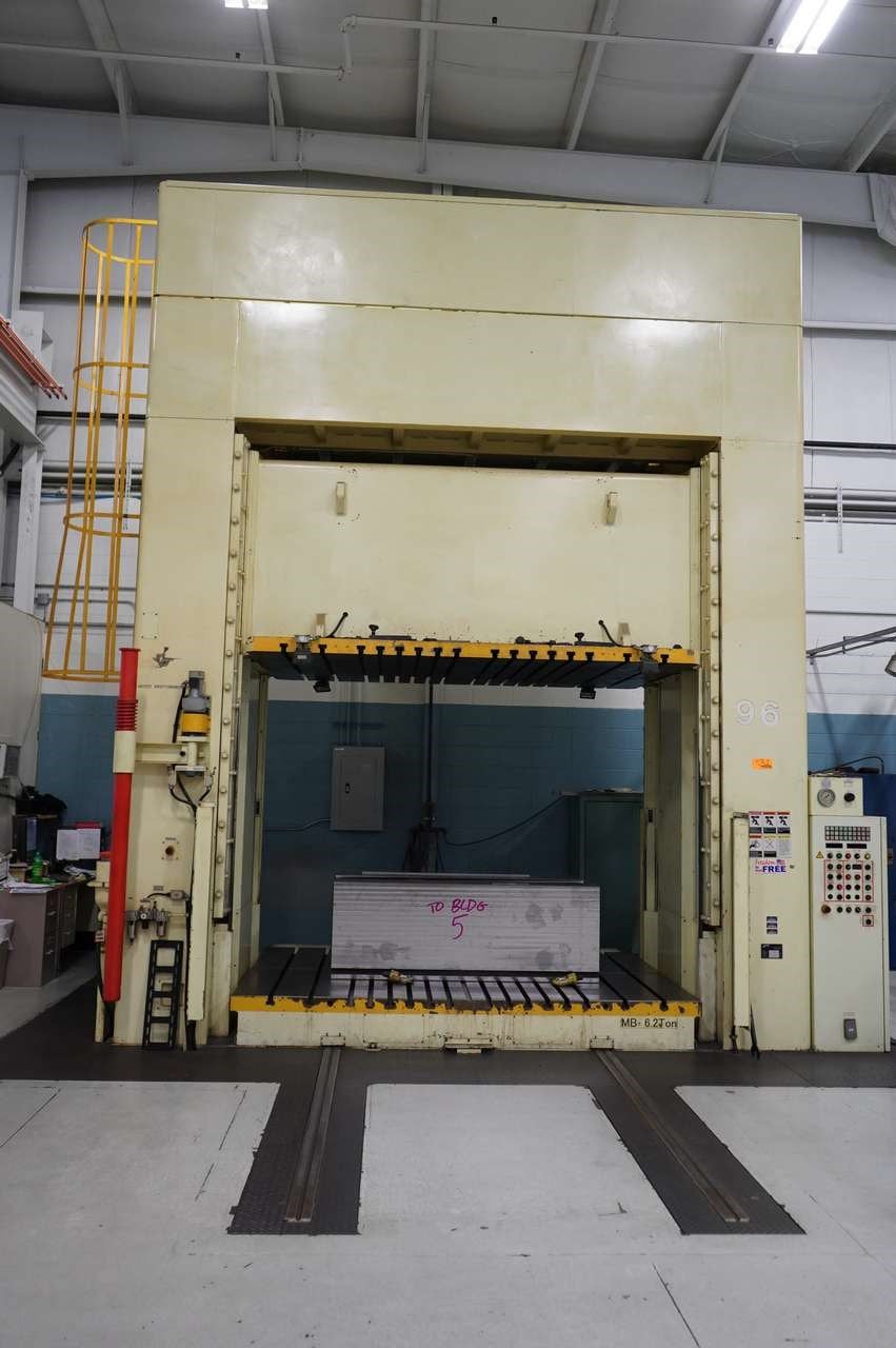 112 Ton, Amino #DSP-100Y, hydraulic down-acting spotting press, 67" stroke, 87" daylight, 118" x 79" bed & - Image 1