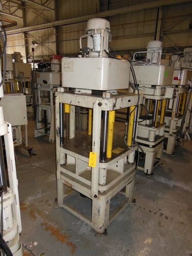 40 Ton, Fisher Dynamics, 4-post up-acting hydraulic press, 14" stroke, 19" daylight, 28" x 28" bed, 21" x 21" - Image 3