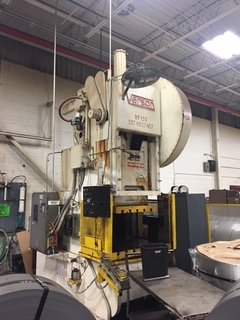 150 Ton, Verson #150, OBI flywheel press, 8" stroke, 22" Shut Height, 6" adj., 50" x 30" bed, 46 SPM, light - Image 4