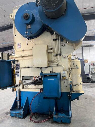 200 Ton, Verson #200-B2-96, straight side double crank press, 12" stroke, 25" Shut Height, 8" adj., 103" x - Image 3