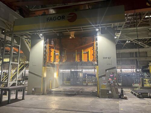 2250 Ton, Fagor #LE4-2250-4572-2438, 4-point link drive straight side press, 39.4" stroke, 68.1" Shut Height - Image 1