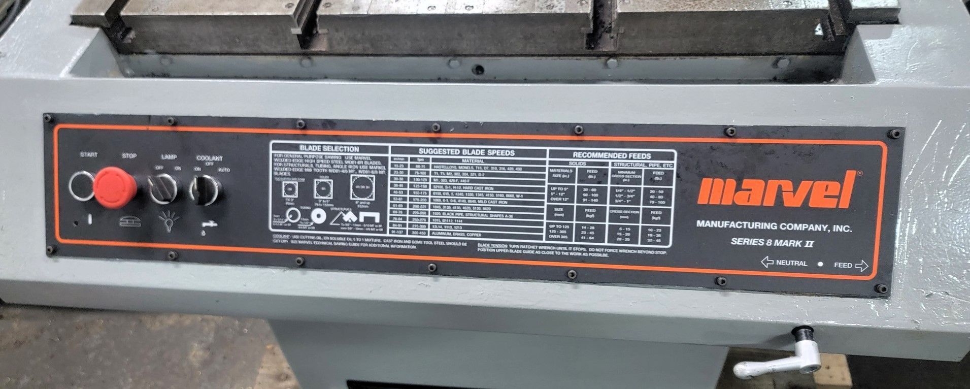 18" x 22" Marvel #8-Mark-II, vertical tilt frame saw, 14' 6" x 1" blade, 2 HP - Image 4