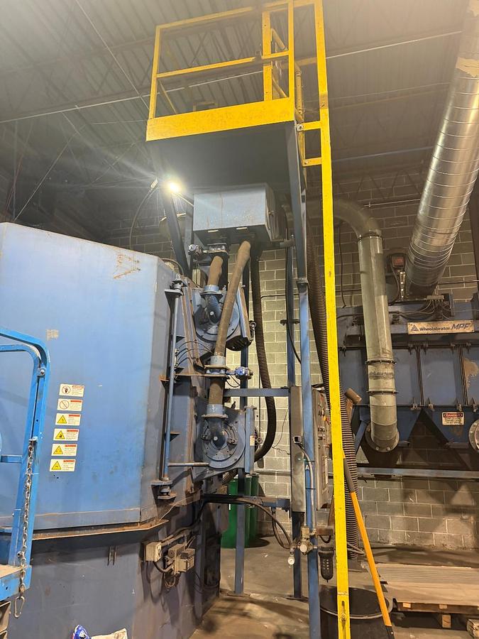 84" Wheelabrator, Table Blast Machine, (2) 15 HP blast wheels, dust collector, 2012 - Image 2