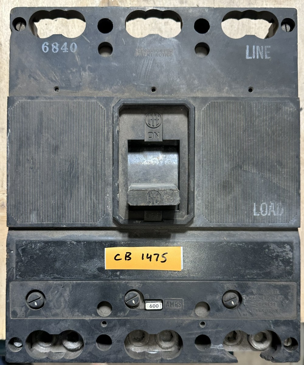600 Amps, ITE Power, Molded Case Circuit Breaker, 3-Pole, Adjustable Magnetic Trip Unit, 600A Current Rating - Image 1