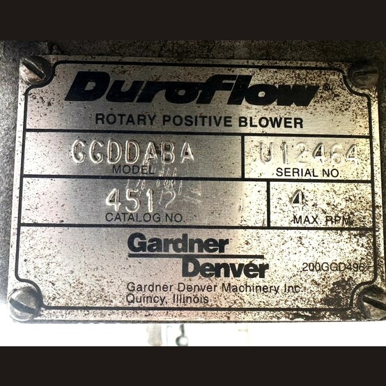 1210 cfm, 15 psi, Gardner Denver Duroflow #GGDDABA, Positive Displacement Blower, 6" diameter inlet/outlet - Image 5