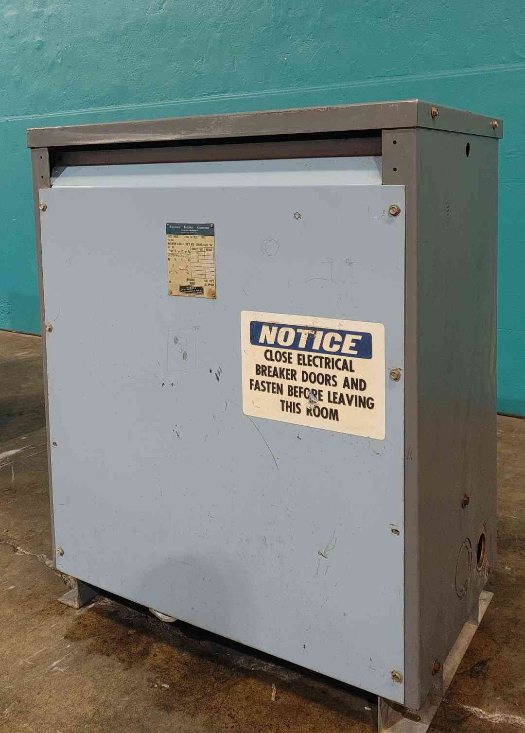 93 KVA 460 Primary, 230Y/133 Secondary, Reliance, Dry Type Transformer, 3 Phase - Image 2