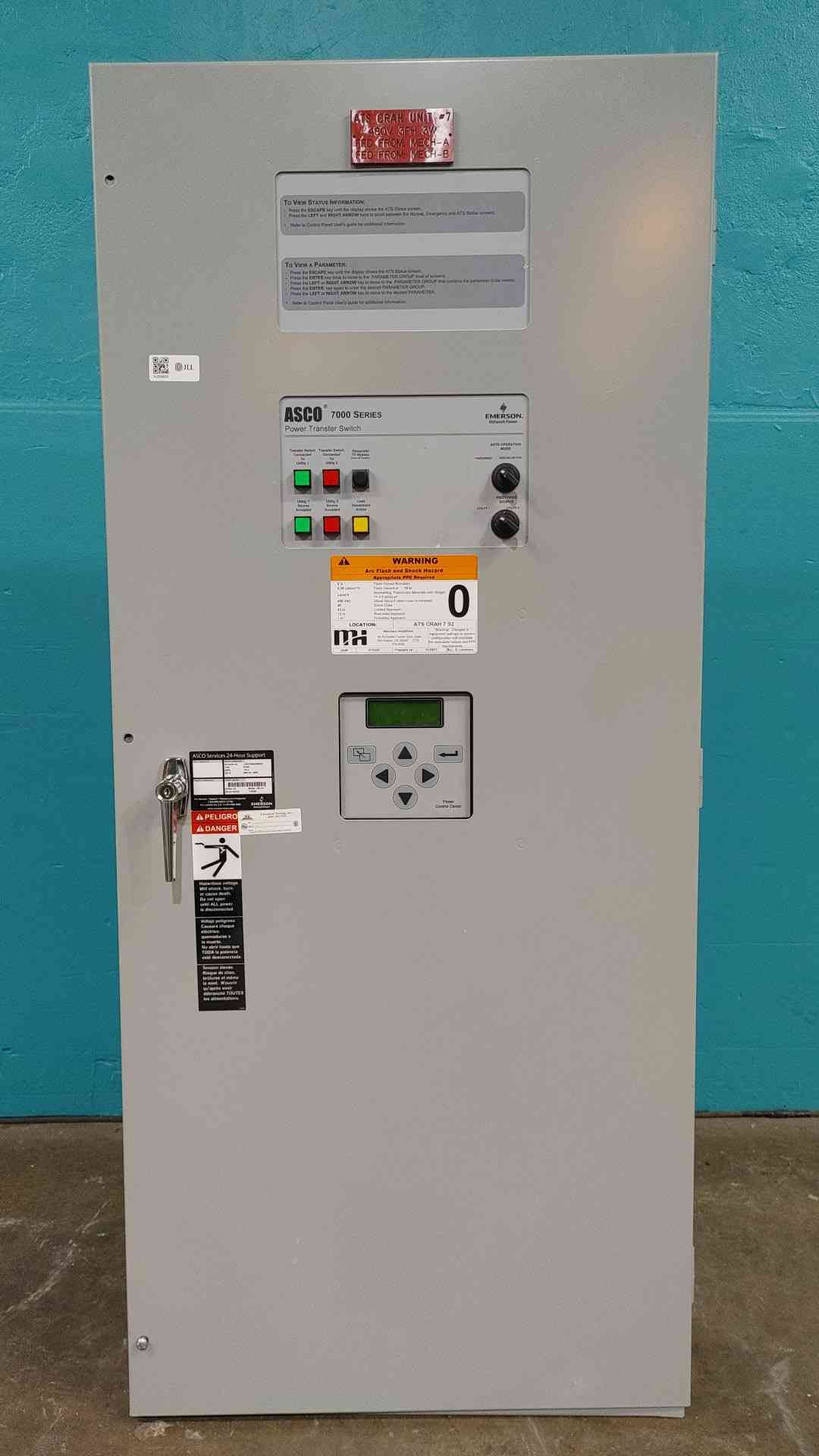 115 Amp. ASCO 7000 Series #J7ADTS030150N5XC, Automatic Transfer Switch, 480 Volts, 3 Phase (3 available) - Image 1