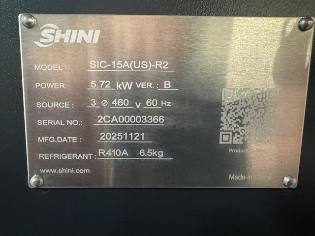 4.1 Ton, Shini #SIC-15A-R2, air cooled chiller, centrifugal process pump, R410a, new, 2025 - Image 5