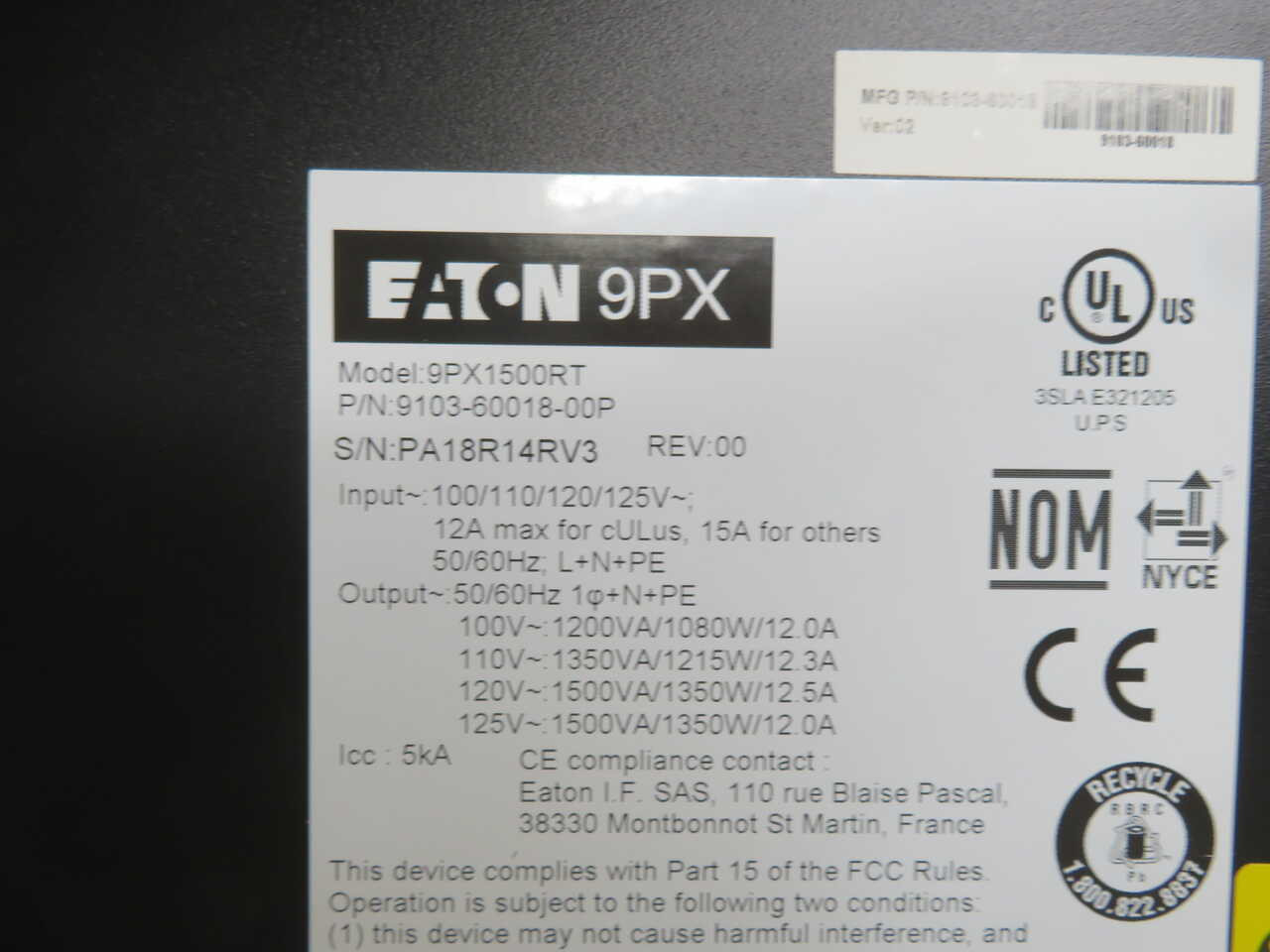 Eaton #9PX1500RTN, 9PX Series Online Double-Conversion uninterruptible power supplies, 1500 VA/1350 W, 120 - Image 5