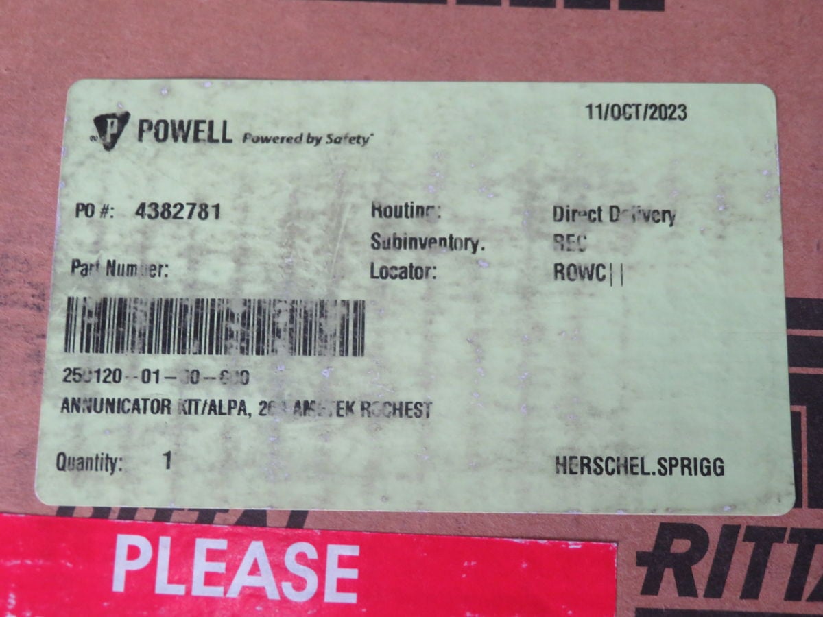 Ametek #250120-01-30-800, Annunciator, 4 Inputs, 24 Volts DC, ISA-18.1 F1A, Panel Mount - Image 7