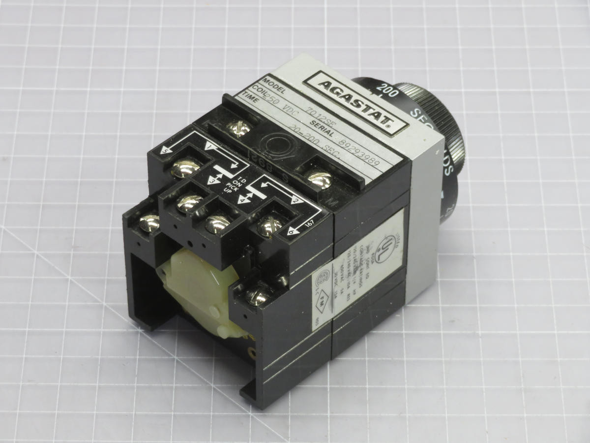 Agastat #7012SE, Time Delay Relay, 2PDT, 250 Volts DC Coil, 20-200 Sec. Delay, 10 Amp at 120 Volts AC - Image 1
