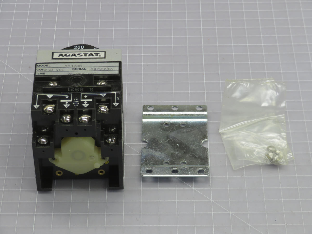 Agastat #7012SE, Time Delay Relay, 2PDT, 250 Volts DC Coil, 20-200 Sec. Delay, 10 Amp at 120 Volts AC - Image 3
