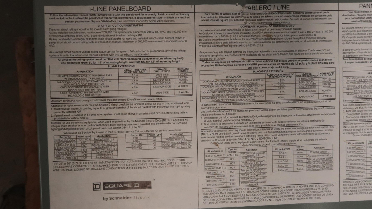 Square D 80043-309-20, i-line circuit breaker power distribution panelboa, AS IS - Image 6