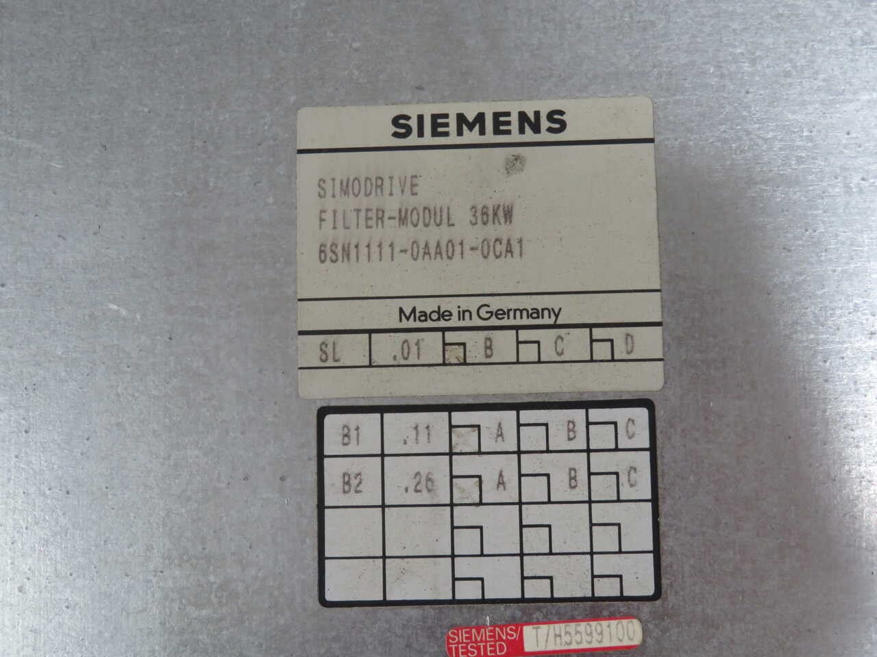 Siemens #6SN1111-0AA01-0CA1, Simodrive Filter Module - Image 7
