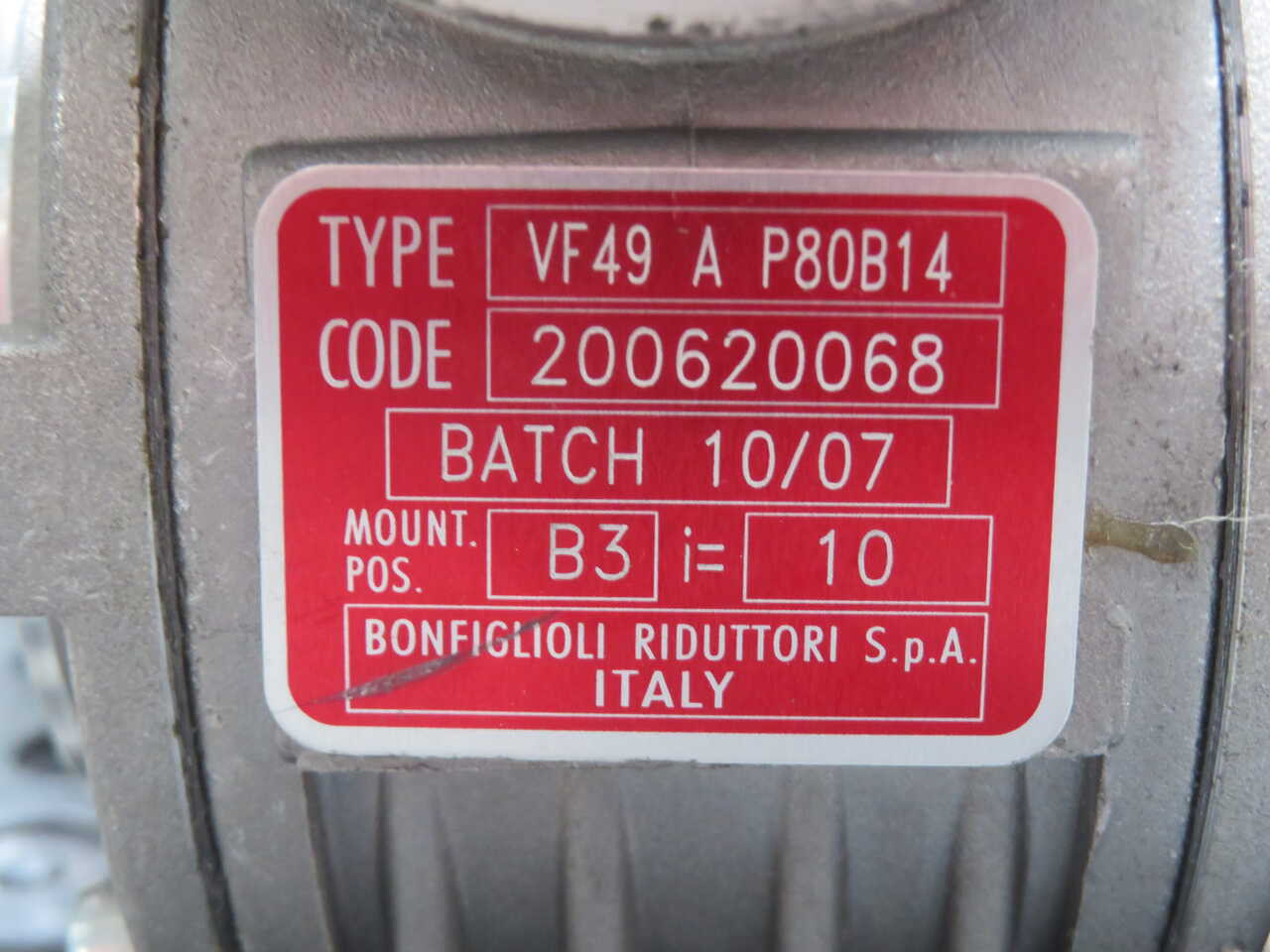 Carpanelli #MA80B4, Motorized Worm Gear Jack System, VF49, P80B14 - Image 9
