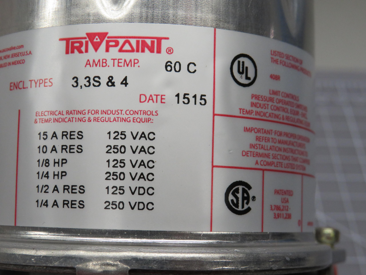 Asco #SA31D, Tri-Point Pressure Switch - Image 7