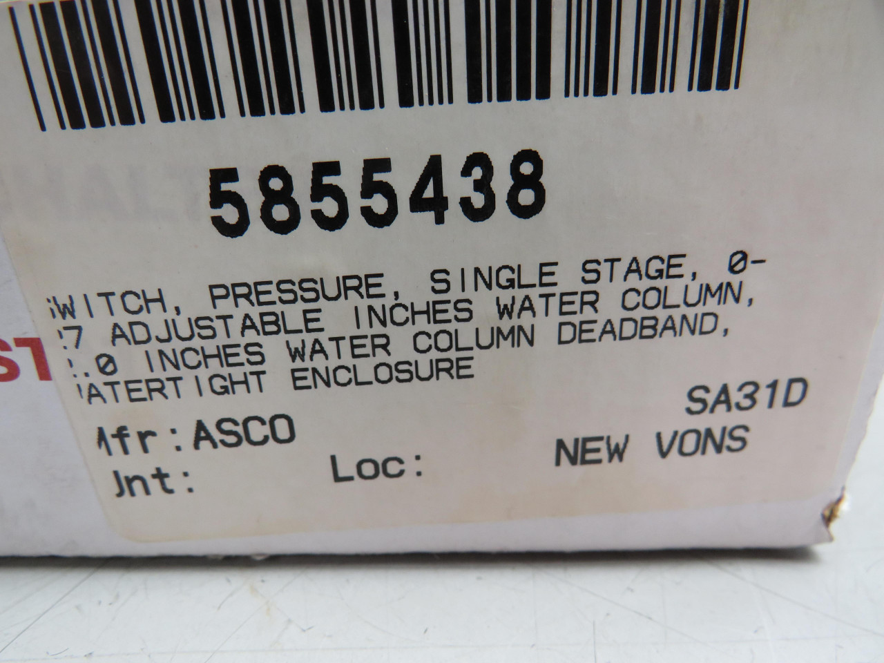 Asco #SA31D, Tri-Point Pressure Switch - Image 8