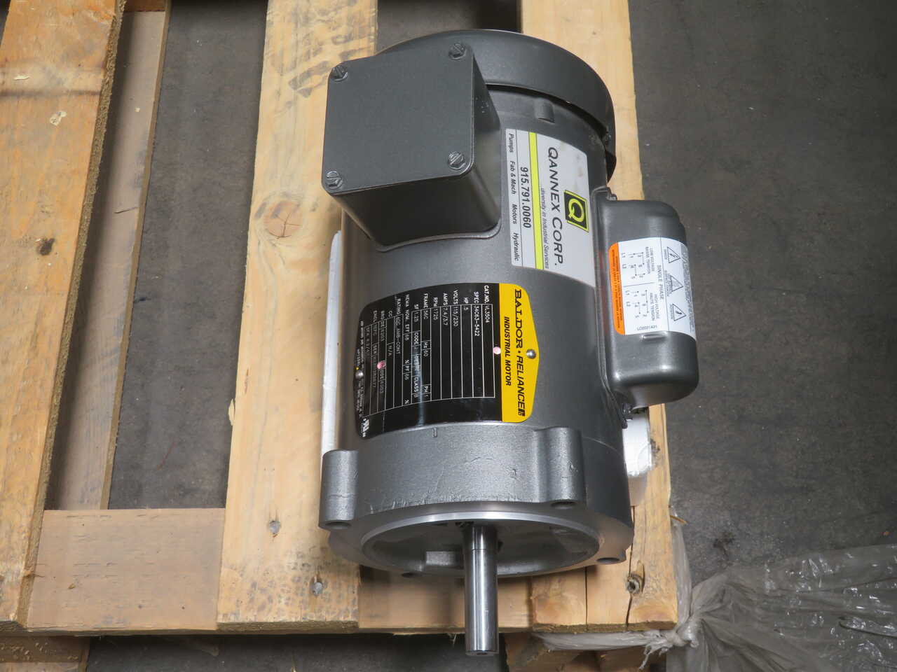 1/2 HP 1725 RPM Baldor #VL3504, Frame 56C, 1 phase, TEFC, C-Face Motor, 60 Hz. - Image 2